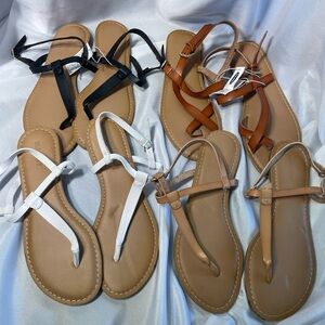 Lot Of 4 Old Navy Adjustable Strap Sandals Size 8 - 2 NWT & 2 Worn
